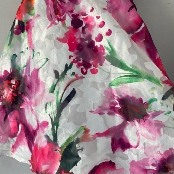 NWOT Xscape White Pink Floral Fit and Flare Mini Dress 12 - Picture 5 of 14